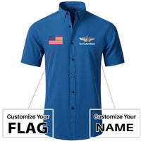 Thumbnail for Custom Flag &Custom Name (US Air Force & Star) Design Super Quality Short Sleeve Shirts