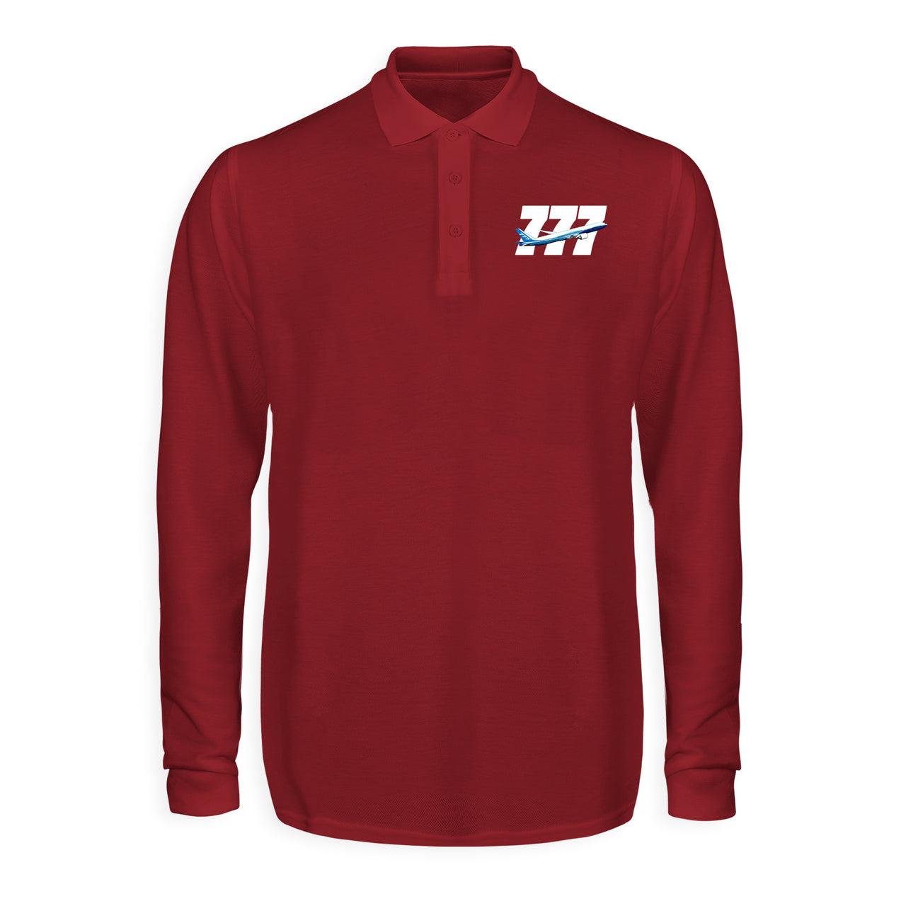 Super Boeing 777 Designed Long Sleeve Polo T-Shirts