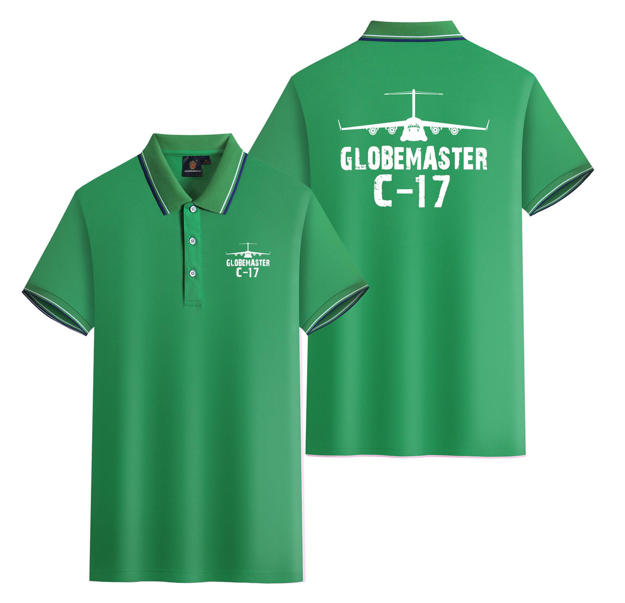 GlobeMaster C-17 & Plane Designed Stylish Polo T-Shirts (Double-Side)