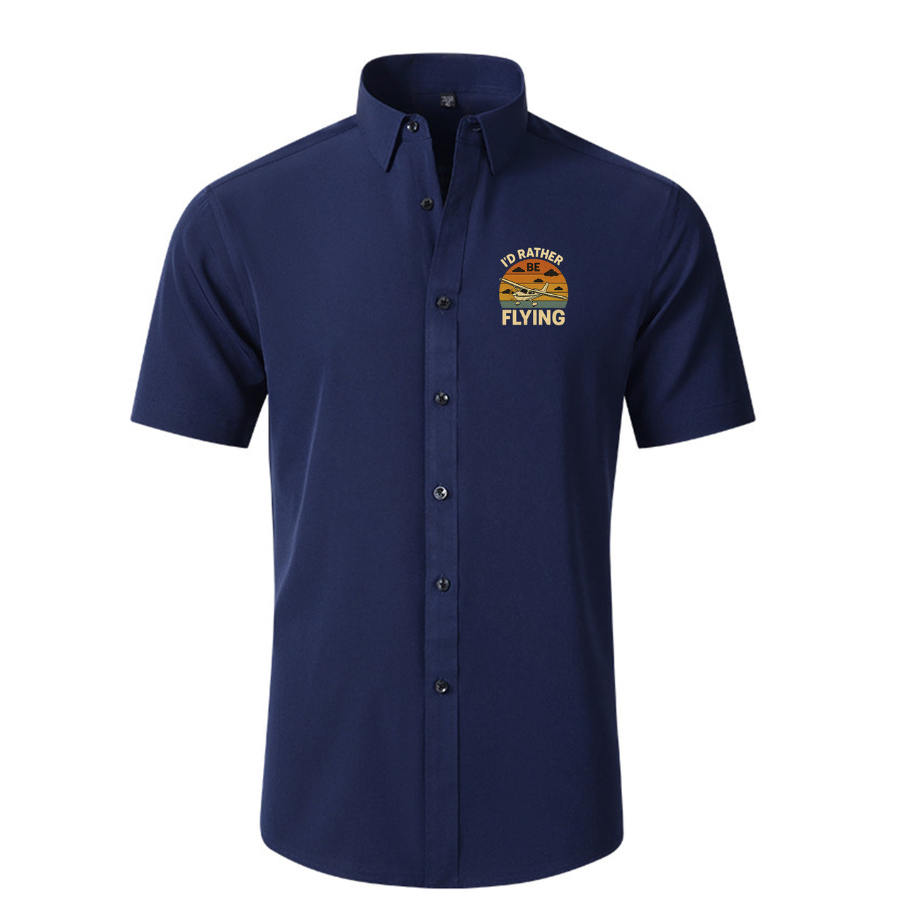 Retro I'D Rather Be Flying Designed Short Sleeve Shirts