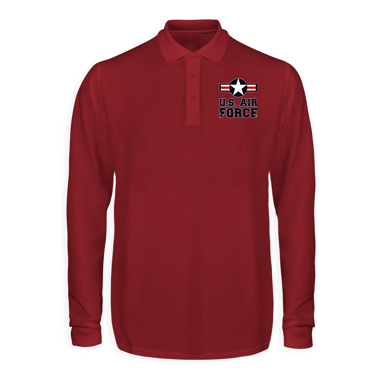 US Air Force Designed Long Sleeve Polo T-Shirts