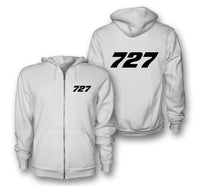Thumbnail for 727 Flat Text Designed Zipped Hoodies