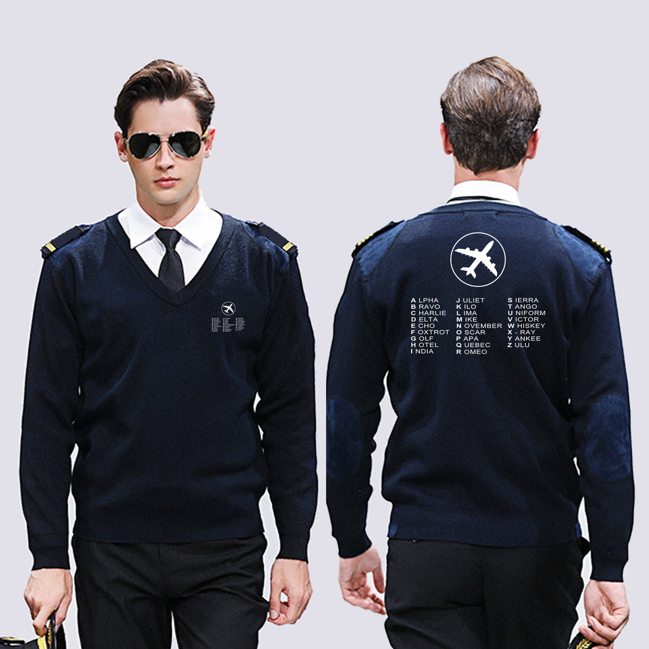 Aviation Alphabet 2 Designed Wool Pilot Sweaters
