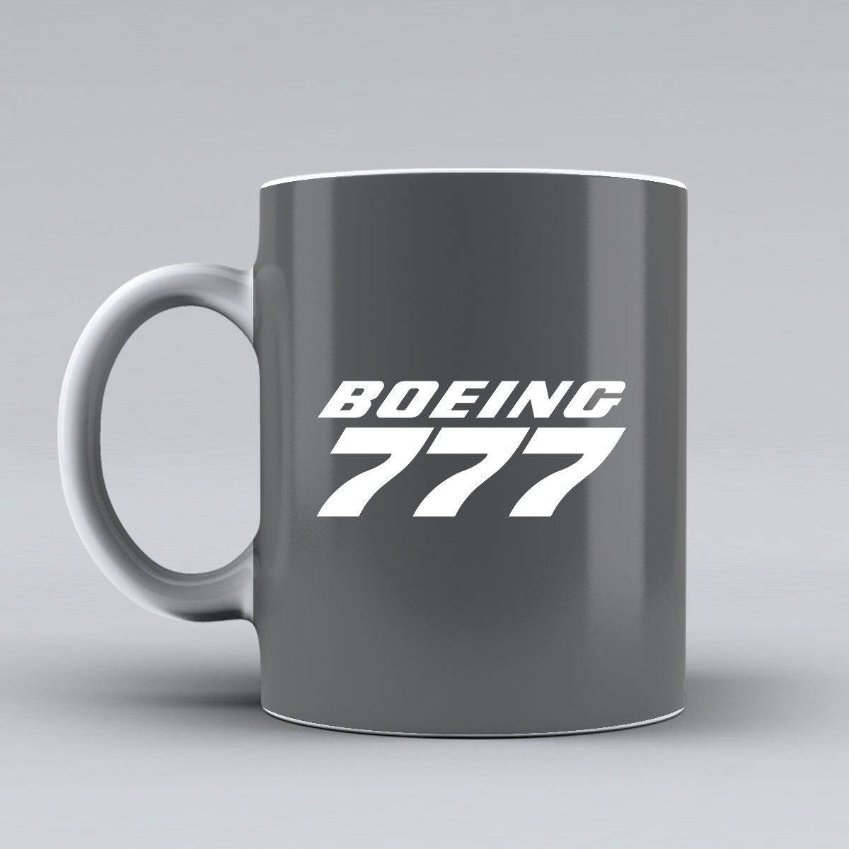 Boeing 777 & Text Designed Ceramic White Mugs