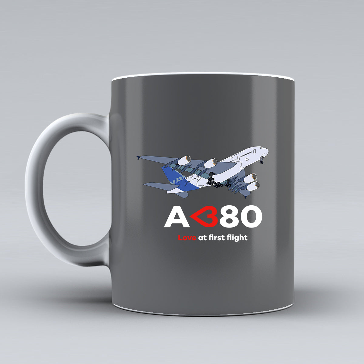 Airbus A380 Love at first flight Designed Ceramic White Mugs