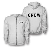 Thumbnail for CREW & Text Designed Zipped Hoodies