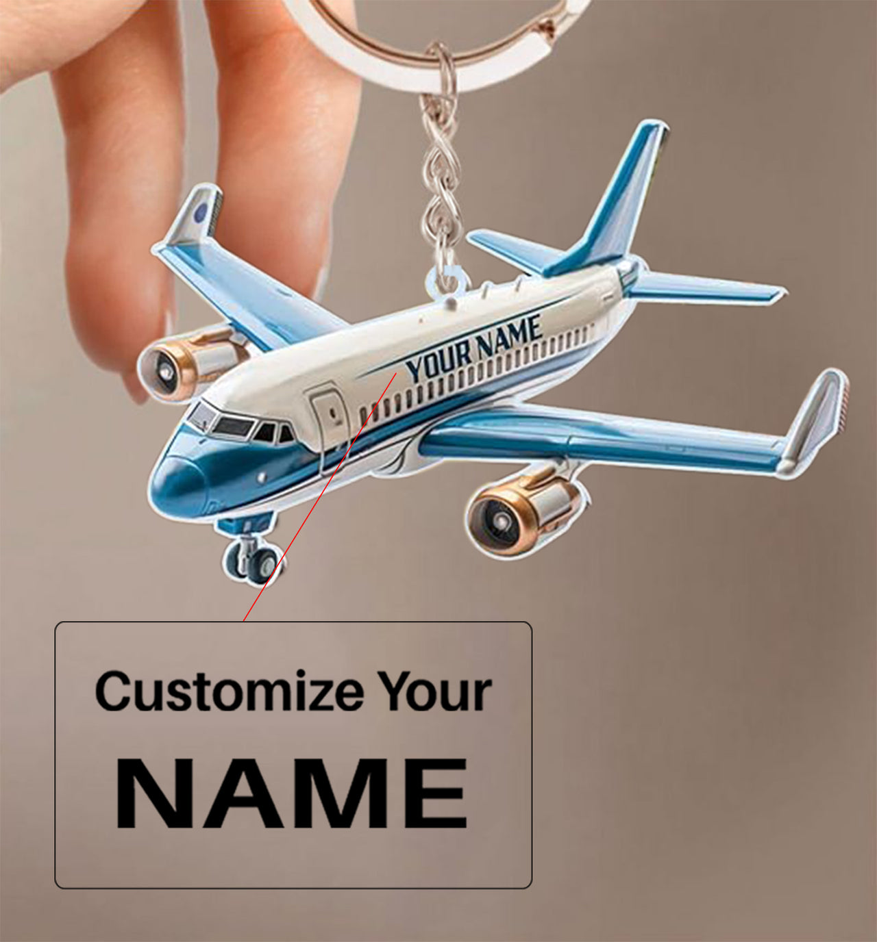 Personalized Airplane Ornaments Acrylic Key Chains