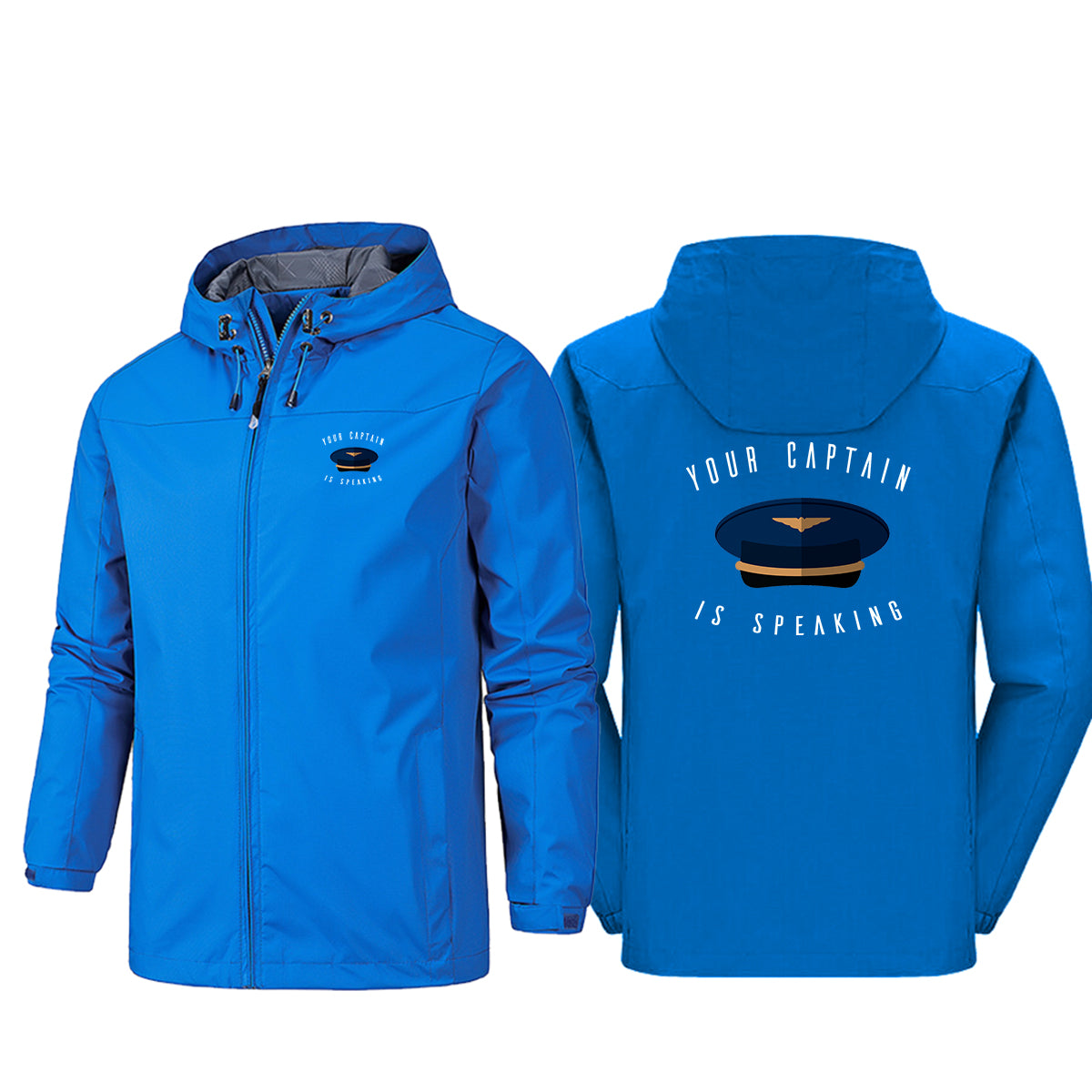 Your Captain Is Speaking Designed Rain Jackets & Windbreakers