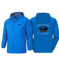 Thumbnail for Your Captain Is Speaking Designed Rain Jackets & Windbreakers
