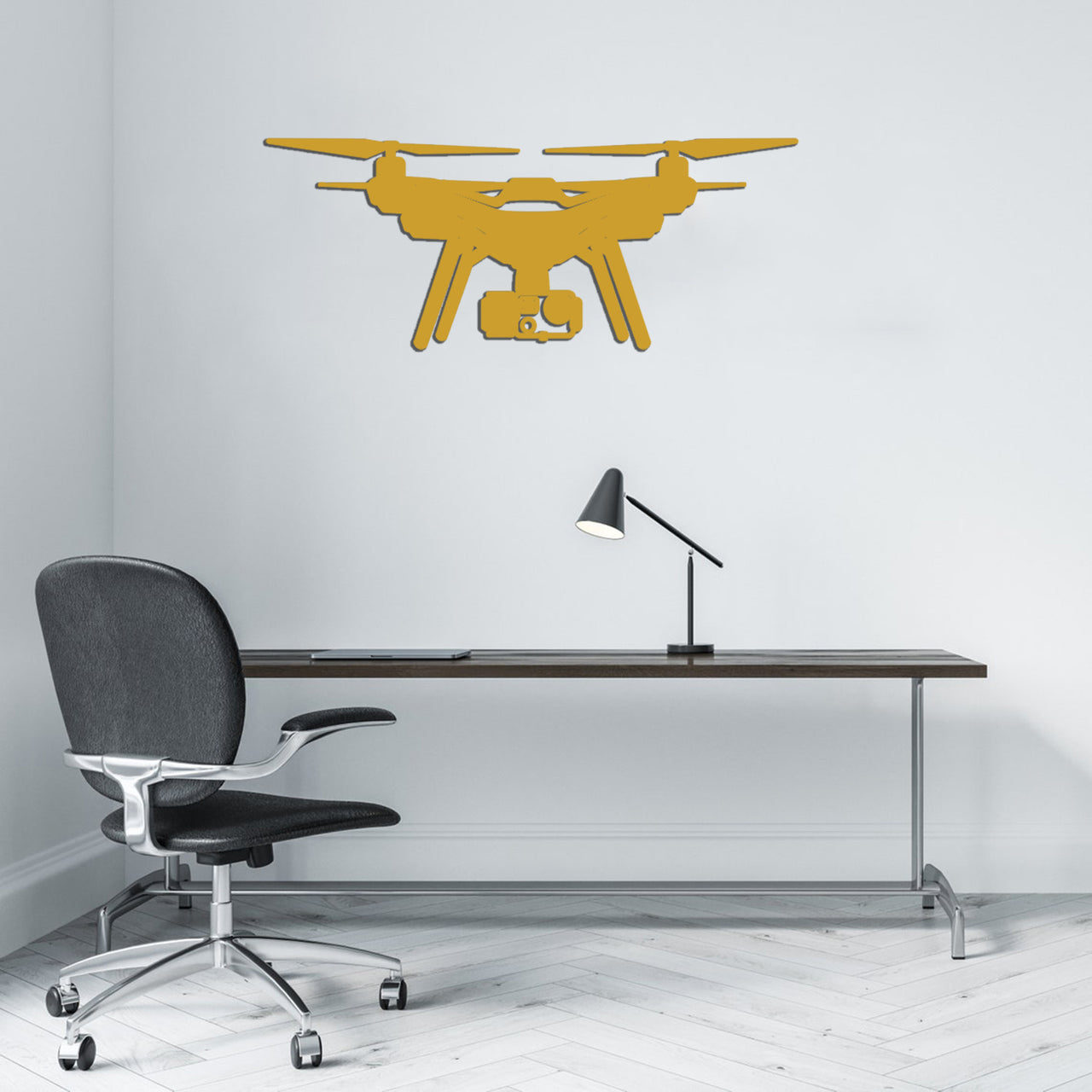 Drone Silhouette Designed Wall Metal Signs