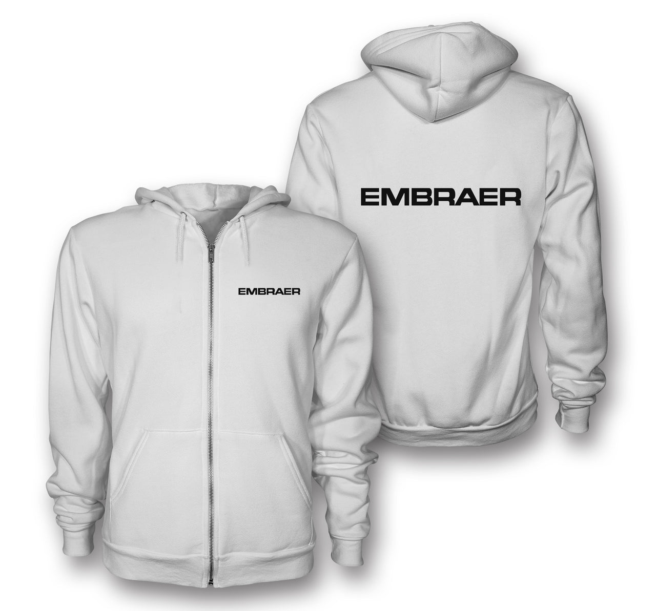Embraer & Text Designed Zipped Hoodies