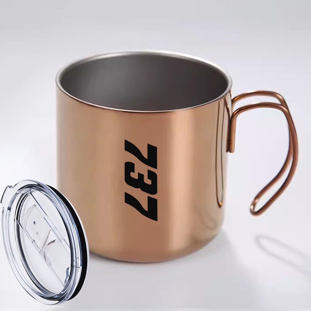 Boeing 737 Text Designed Stainless Steel Portable Mugs