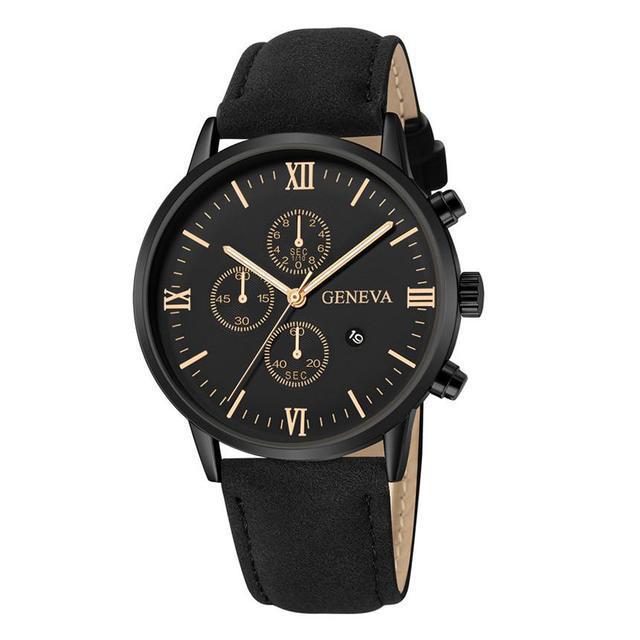 Quartz Watch Men Roman Dial Watch Fashion Round Date Quartz Watch