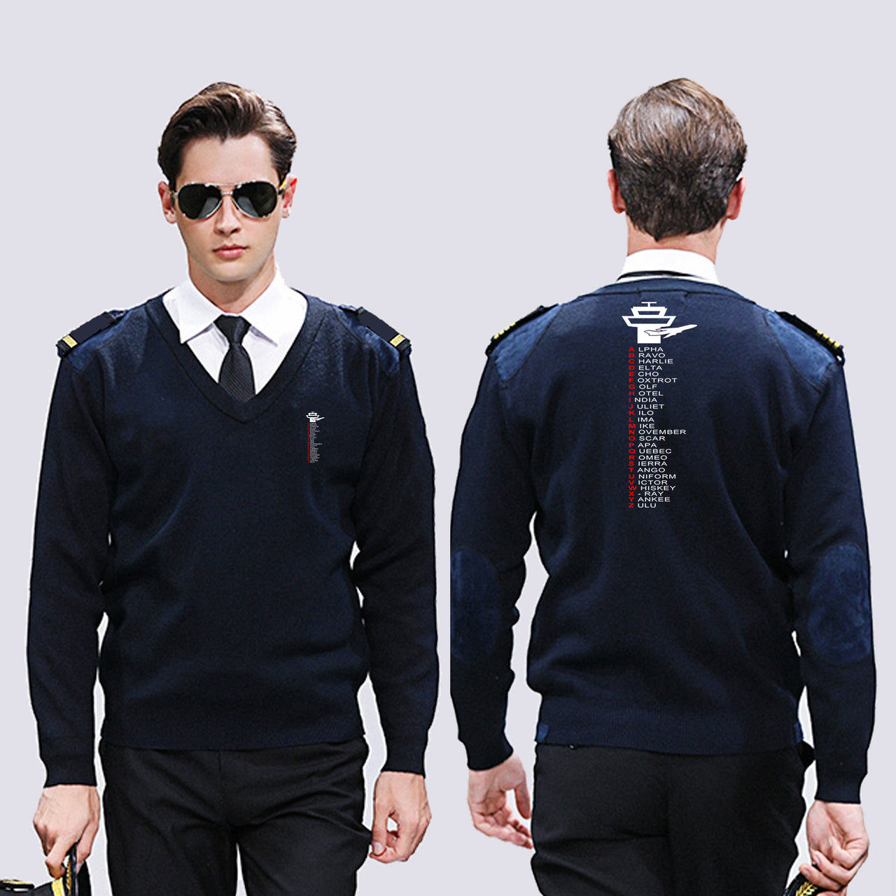 Aviation Alphabet Designed Wool Pilot Sweaters