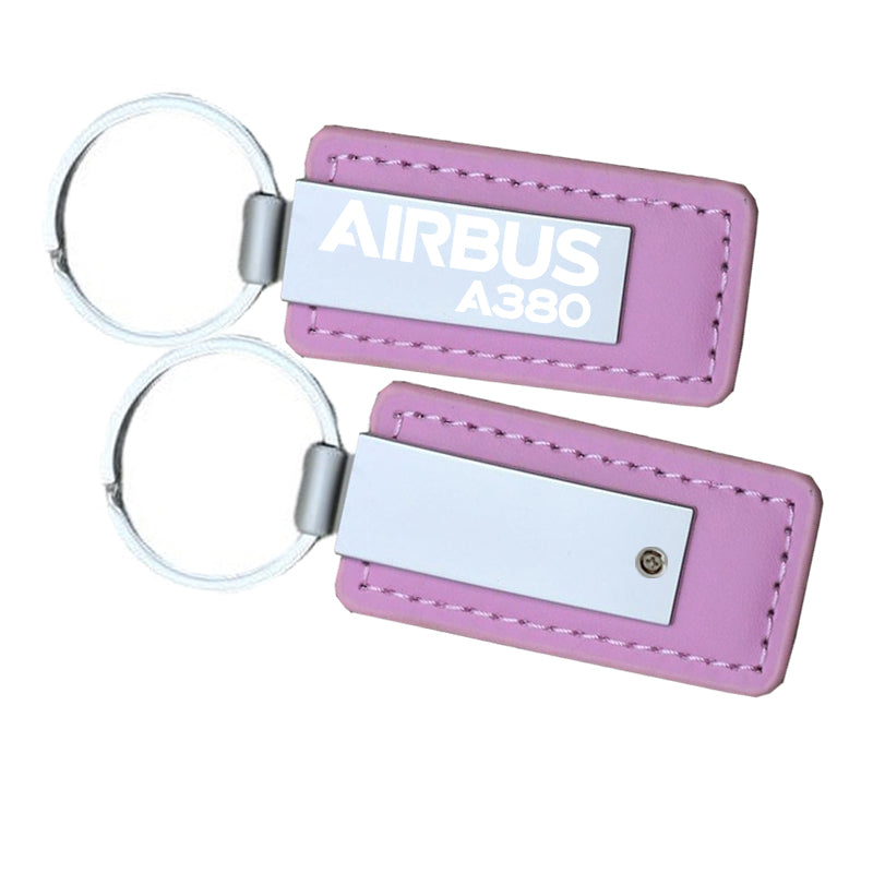 Airbus A380 & Text Faux Leather Key Chains