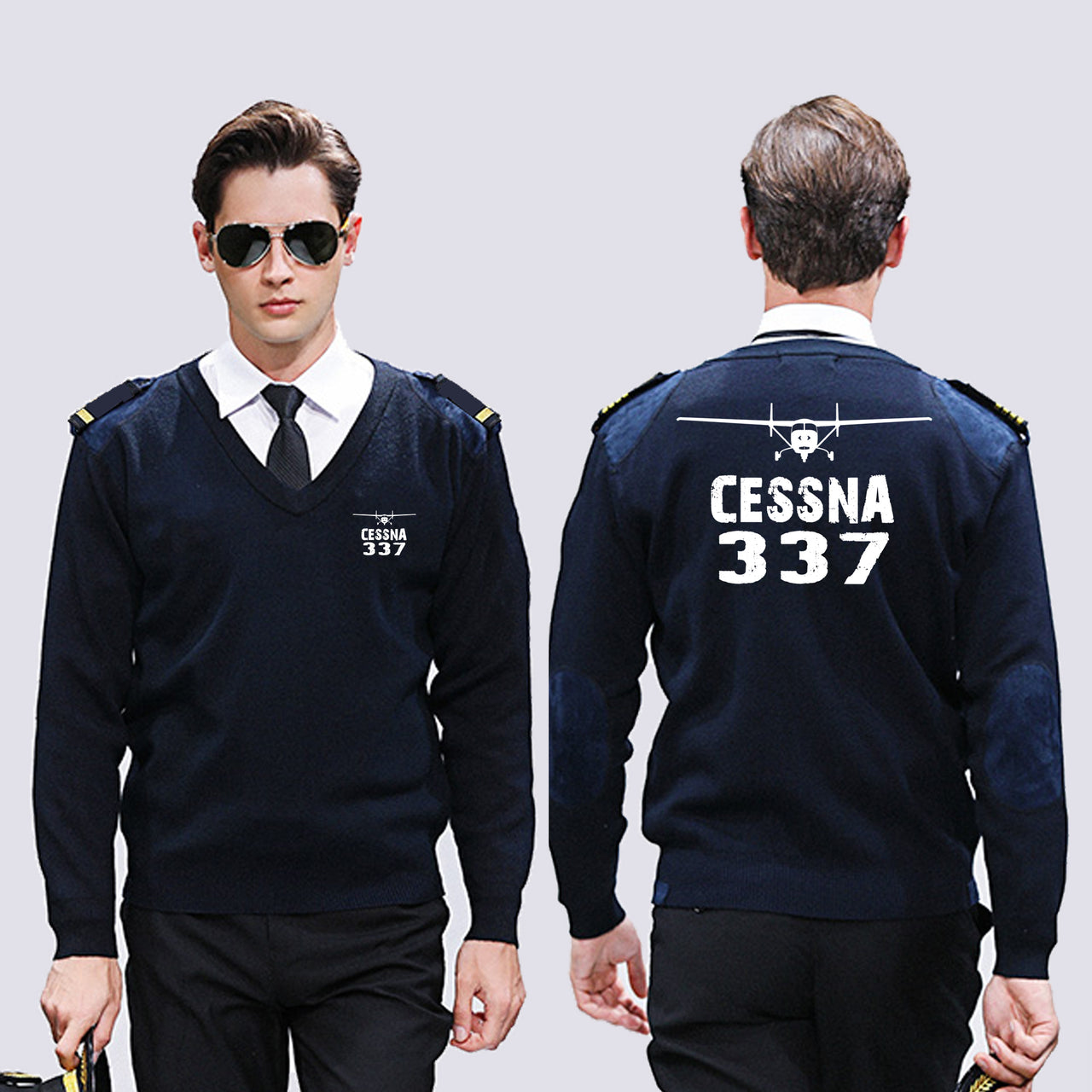 Cessna 337 & Plane Designed Wool Pilot Sweaters