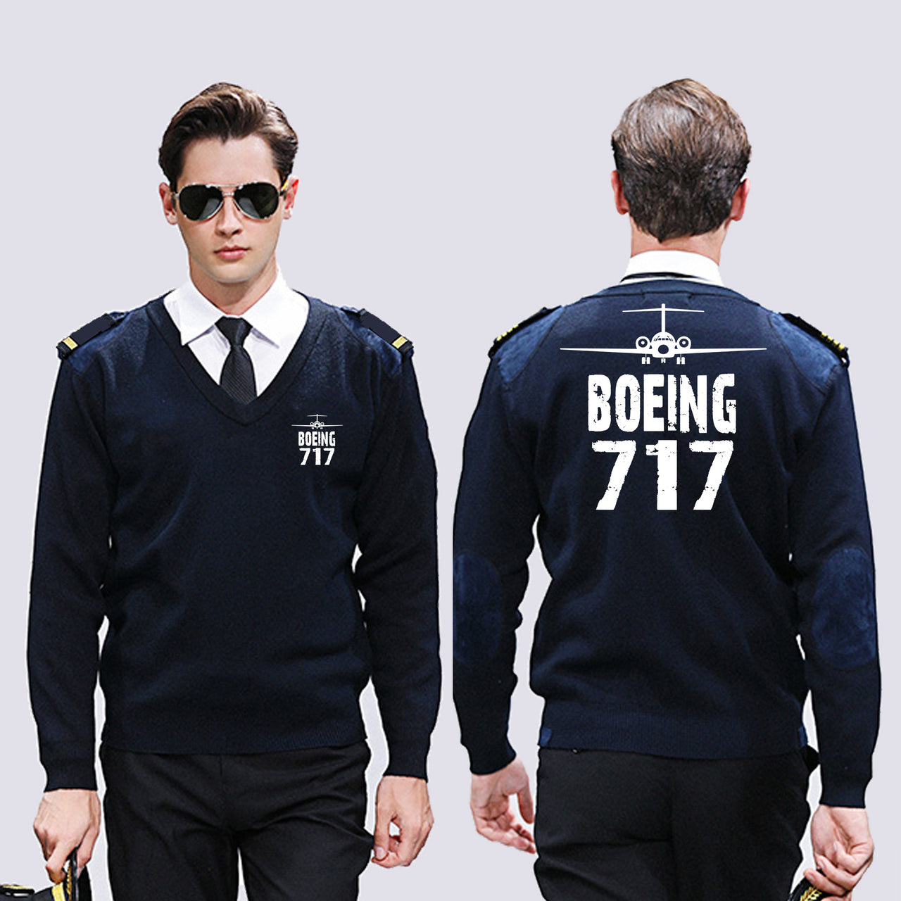 Boeing 717 & Plane Designed Wool Pilot Sweaters