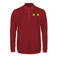Thumbnail for Eat Sleep Fly (Colourful) Designed Long Sleeve Polo T-Shirts