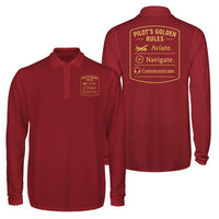 Thumbnail for Pilot's Golden Rules Designed Long Sleeve Polo T-Shirts (Double-Side)