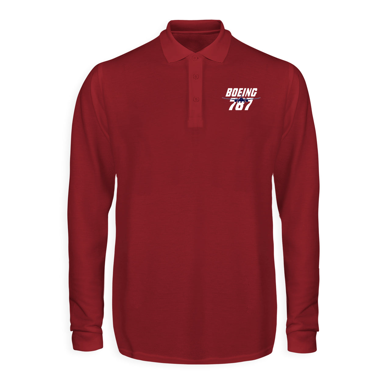 Amazing Boeing 787 Designed Long Sleeve Polo T-Shirts