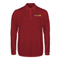 Thumbnail for Pilot & Stripes (4 Lines) Designed Long Sleeve Polo T-Shirts