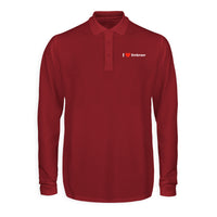 Thumbnail for I Love Embraer Designed Long Sleeve Polo T-Shirts