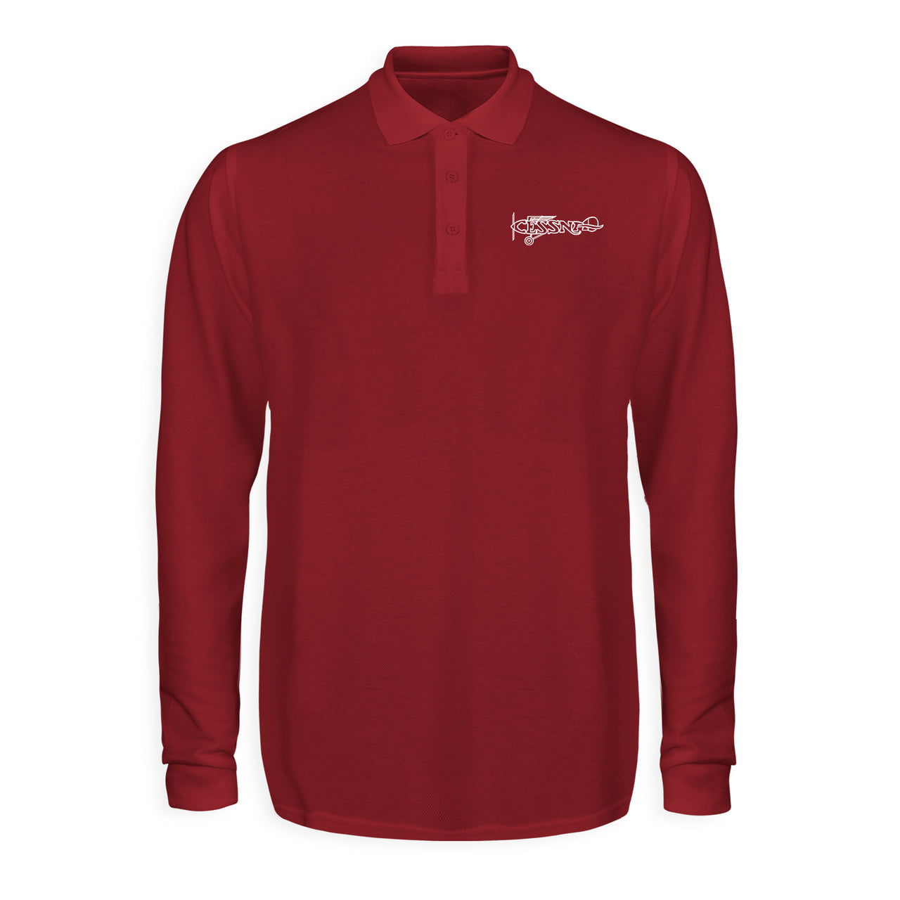 Special Cessna Text Designed Long Sleeve Polo T-Shirts