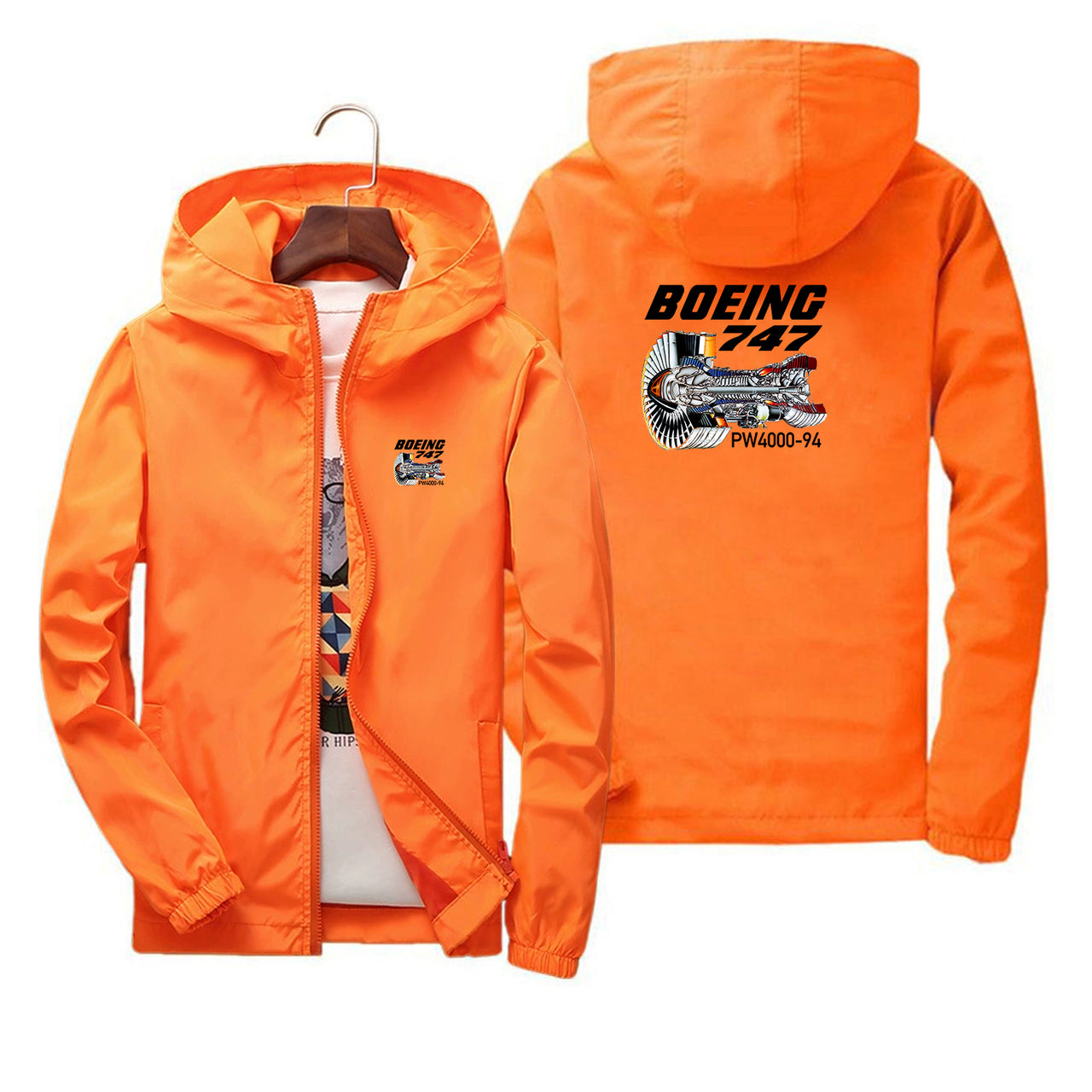 Boeing 747 & PW4000-94 Engine Designed Thin Windbreaker Jackets