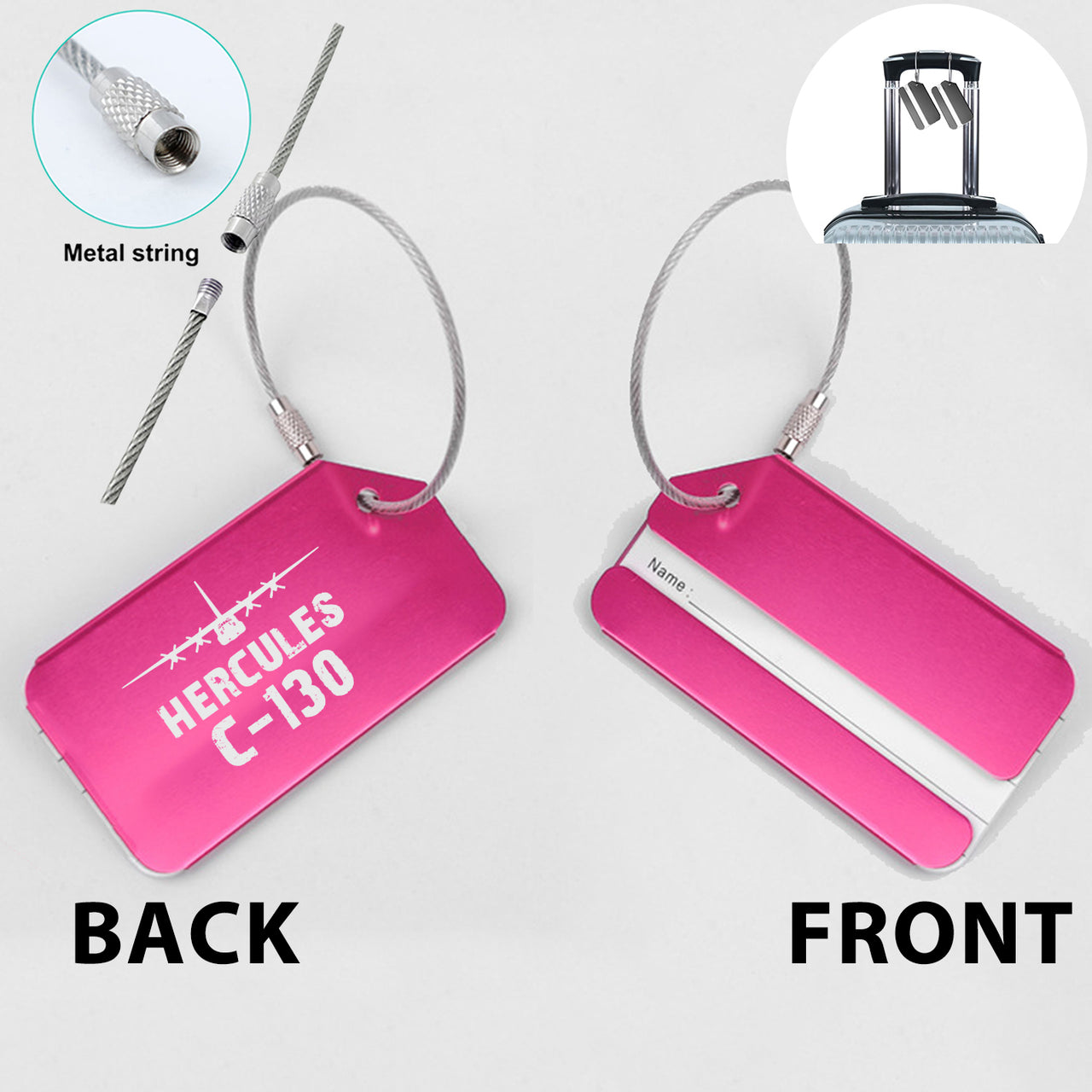 Hercules C-130 & Plane Designed Fashion Metal Luggage Tags