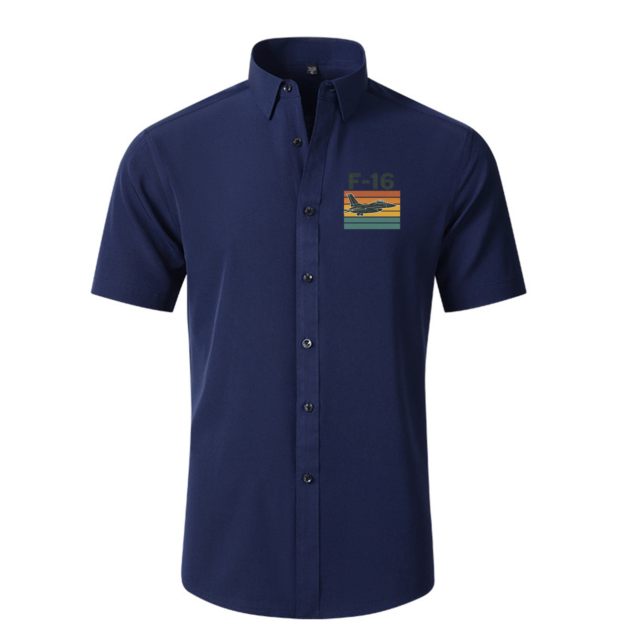 Retro Fighter Jet F16 Designed Short Sleeve Shirts