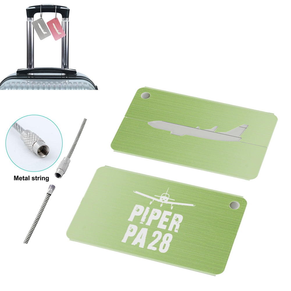 Piper PA28 & Plane Designed Aluminum Airplane Luggage Tags