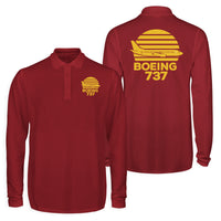 Thumbnail for Retro Boeing 737 Designed Long Sleeve Polo T-Shirts (Double-Side)