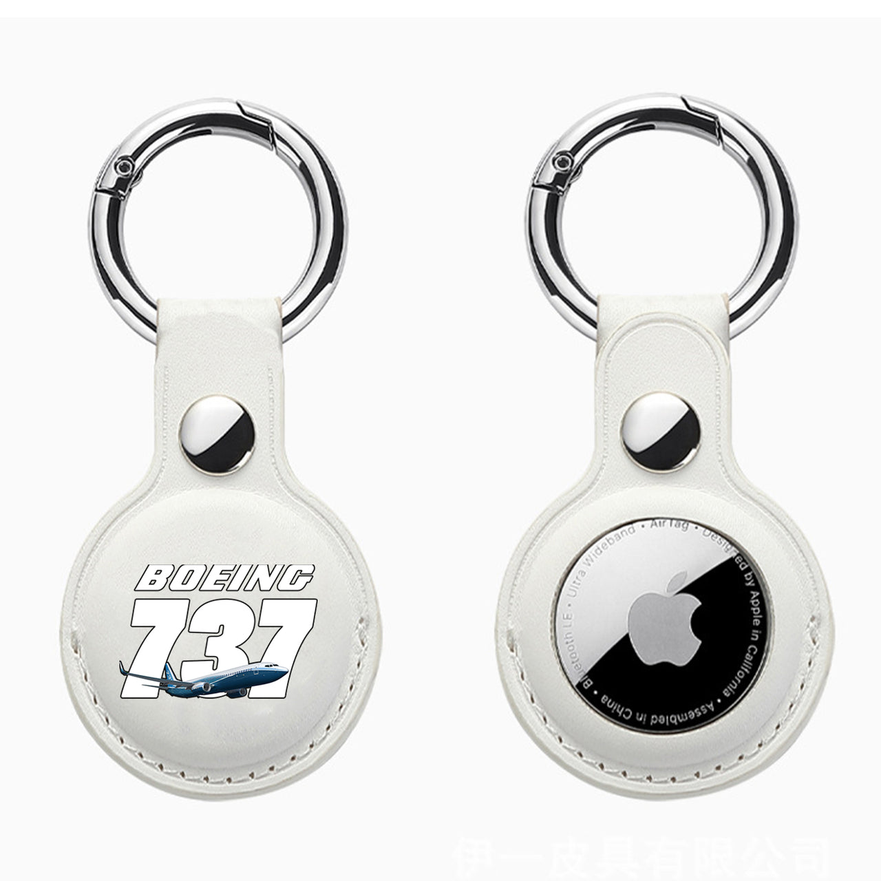 Super Boeing 737+Text Design Airtags Leather Cases