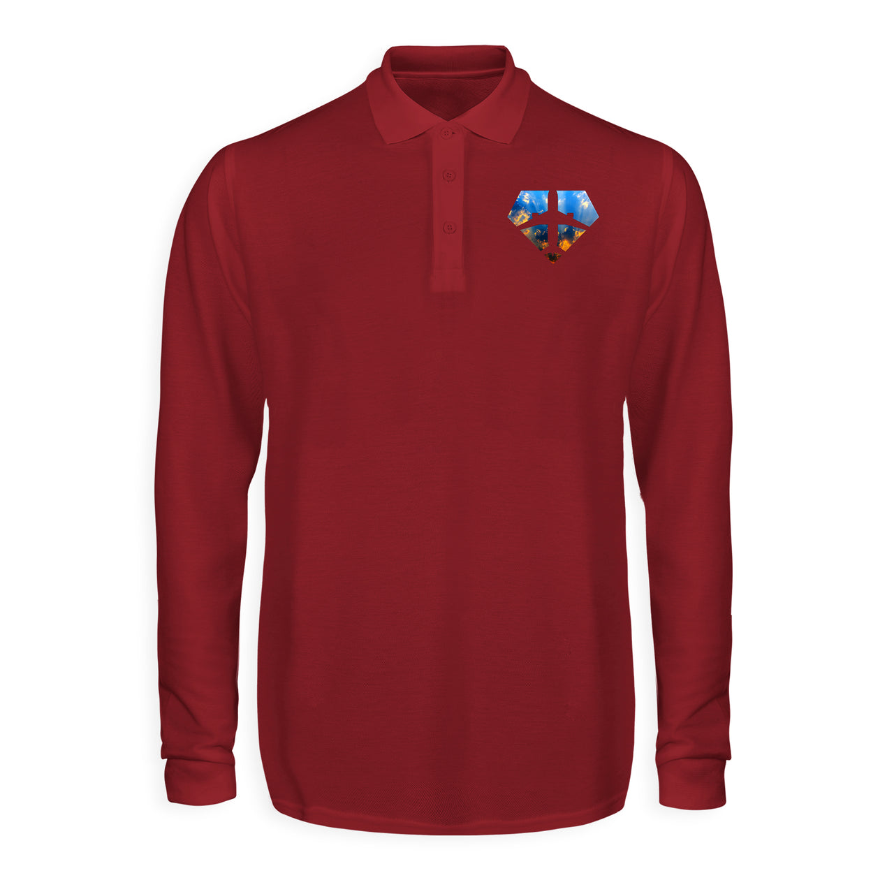 Supermen of The Skies (Sunrise) Designed Long Sleeve Polo T-Shirts