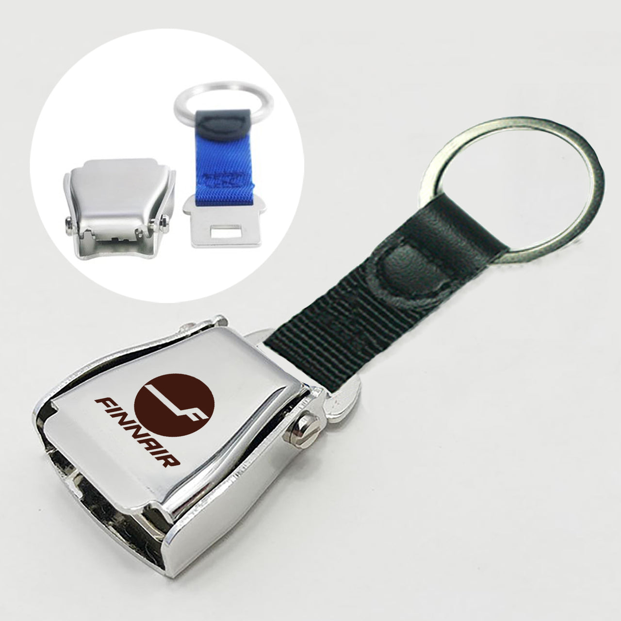 Finnair Airlines Designed Airplane Seat Belt Key Chains