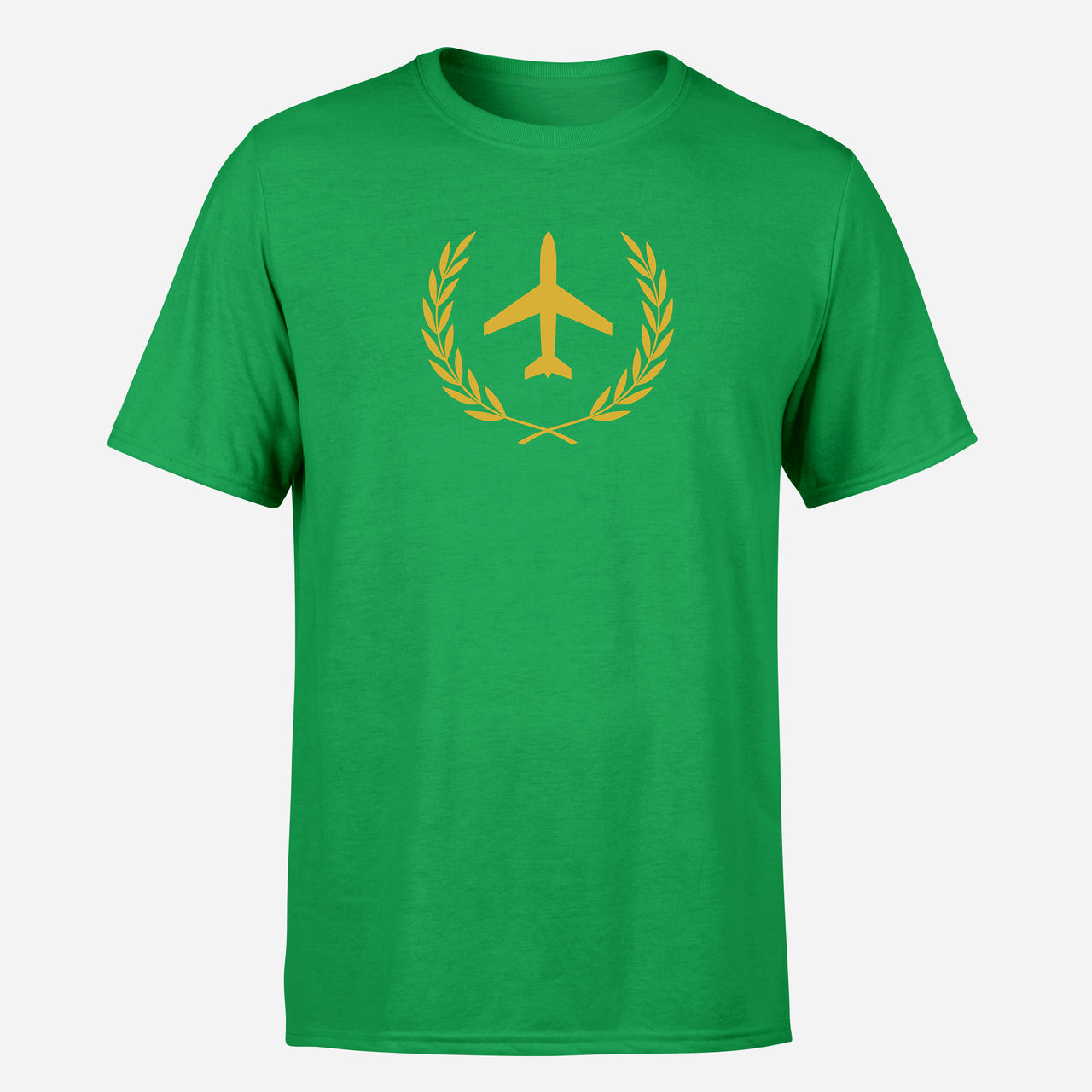 Leaf & Airplane Design Super Quality T-Shirts