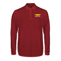 Thumbnail for Pilot & Badge Designed Long Sleeve Polo T-Shirts