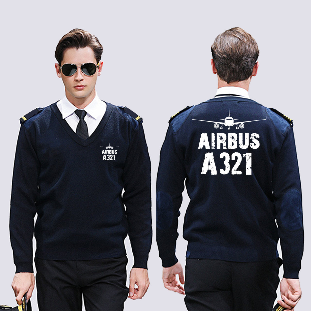 Airbus A321 & Plane Designed Wool Pilot Sweaters