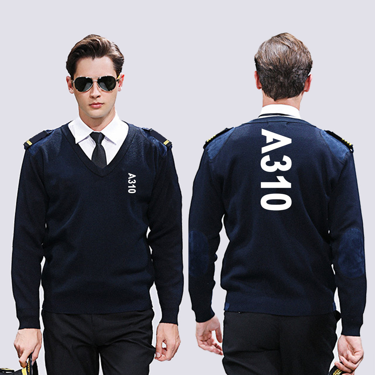 A310 Text Designed Wool Pilot Sweaters