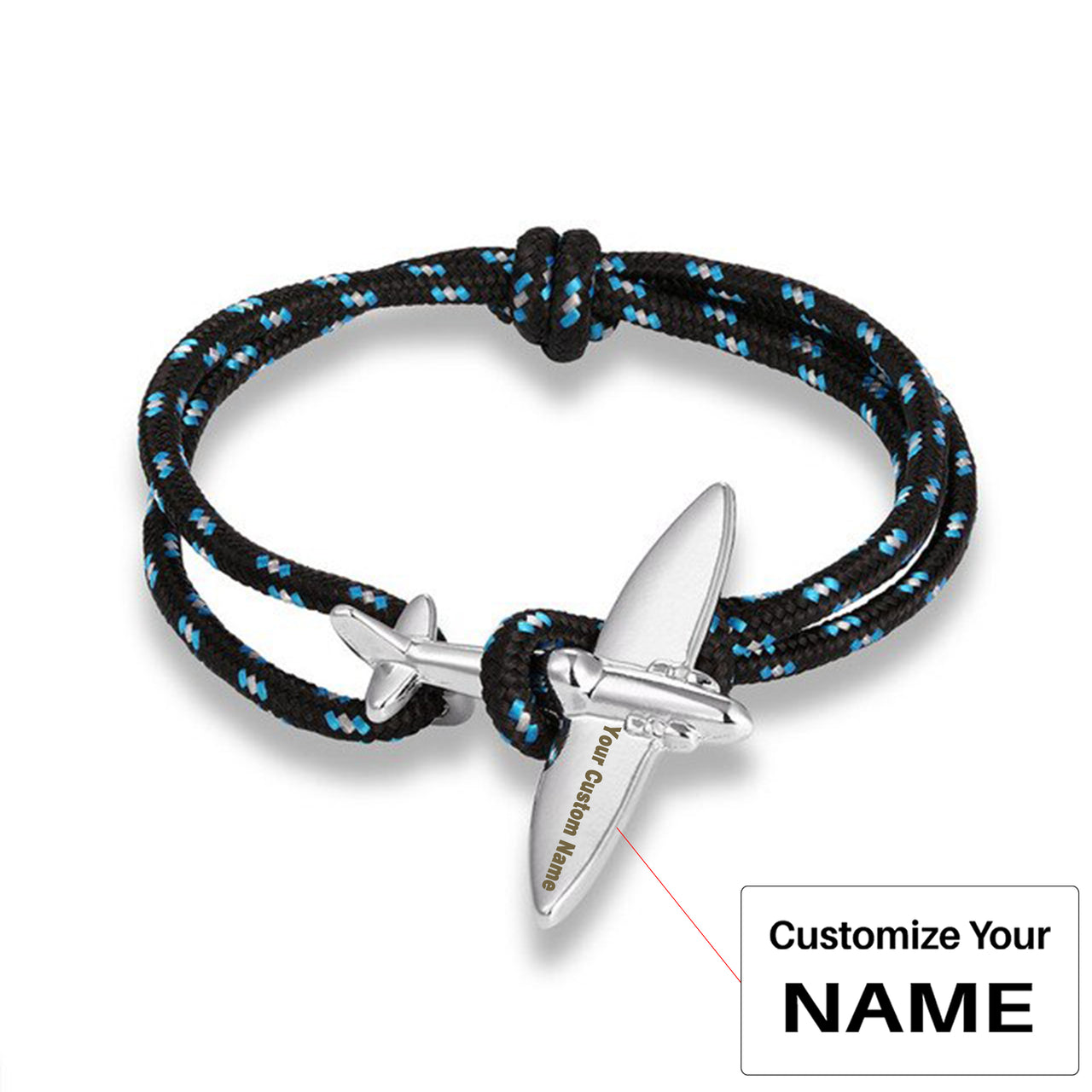 (Edition 4) - Thinner & Small Airplane Designed Bracelets Silver (Adjustable)