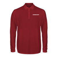Thumbnail for Embraer & Text Designed Long Sleeve Polo T-Shirts