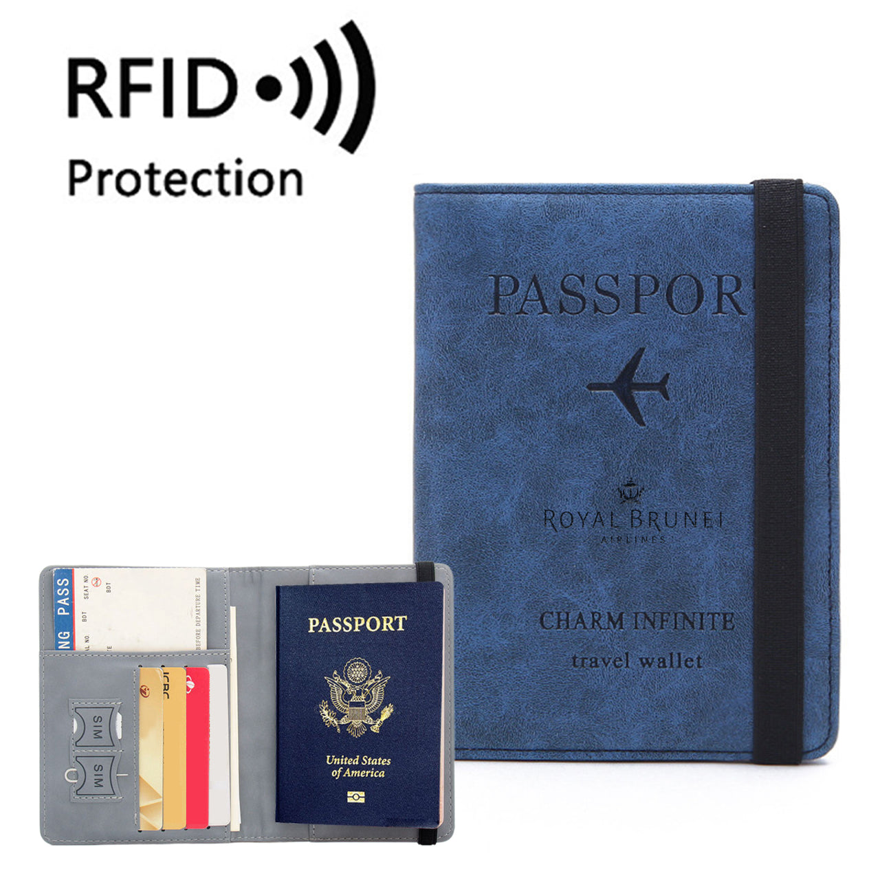Royal Brunei Airlines Designed Passport Cover Travel Wallet Passport Holder