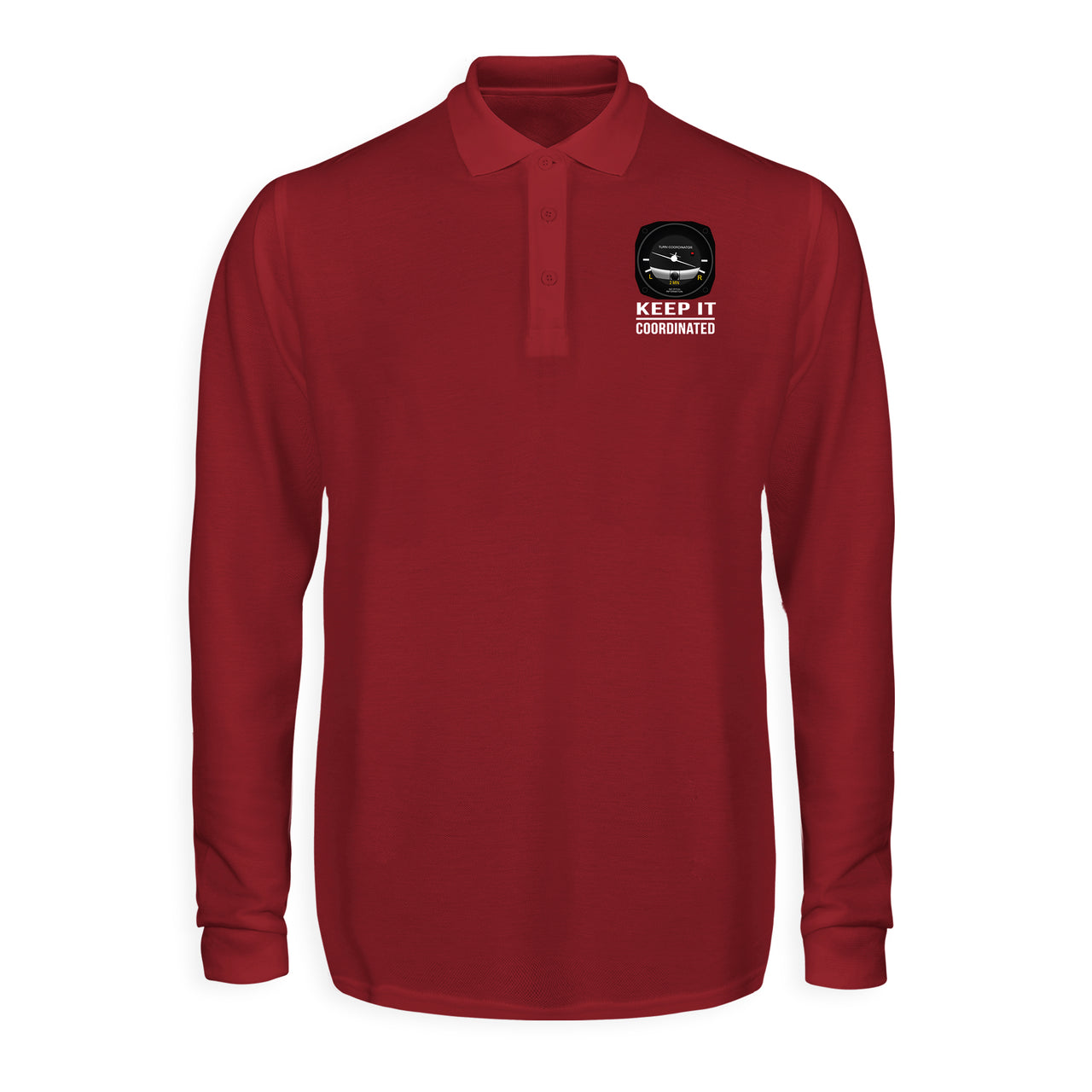 Keep It Coordinated Designed Long Sleeve Polo T-Shirts