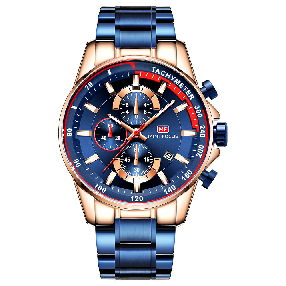 Fashion Multifunctional Quartz Watch for Men  Luminous Luxury Stainless