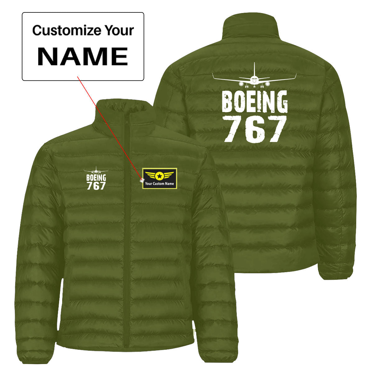 Boeing 767 & Plane Designed Padded Jackets