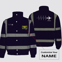 Thumbnail for Aviation Heartbeats Designed Reflective Winter Jackets