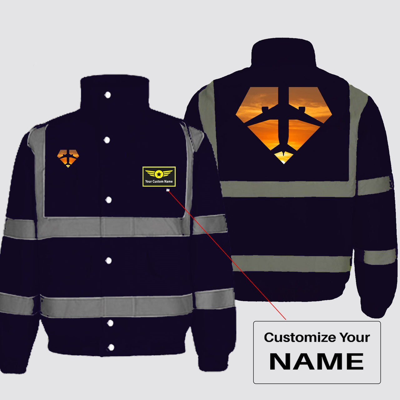 Supermen of The Skies (Sunset) Designed Reflective Winter Jackets