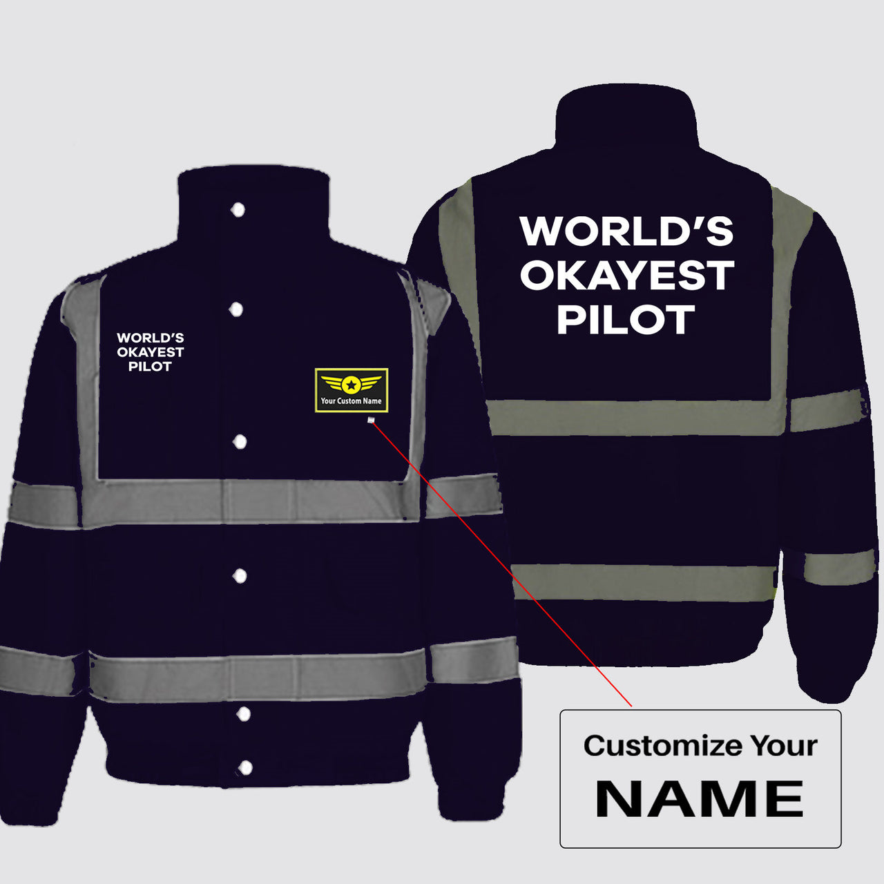 World's Okayest Pilot Designed Reflective Winter Jackets