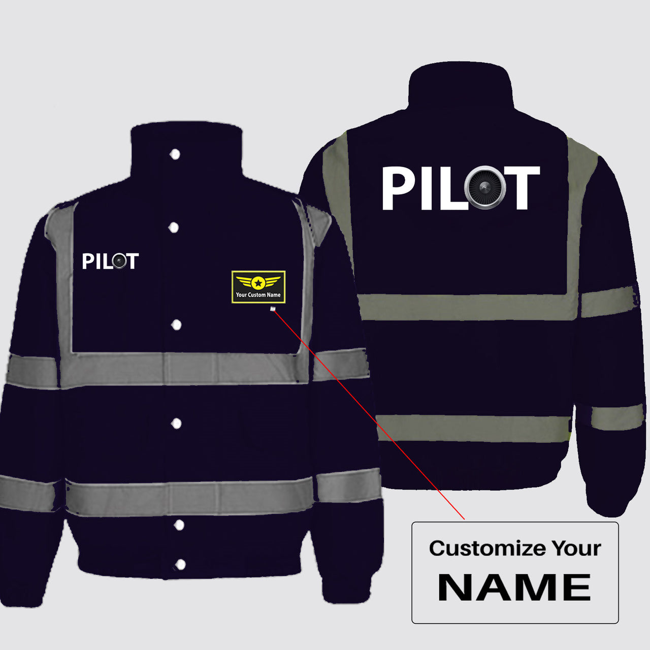Pilot & Jet Engine Designed Reflective Winter Jackets