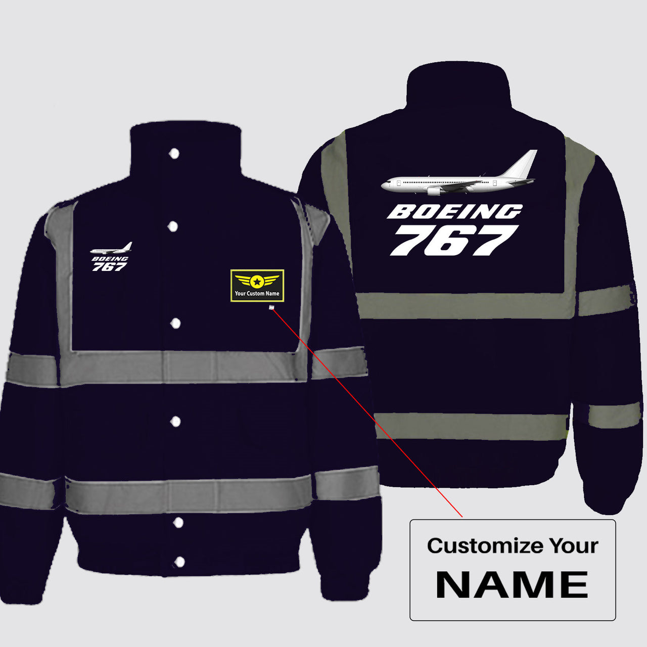 The Boeing 767 Designed Reflective Winter Jackets